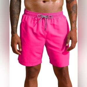 Pink Swim Shorts with Mesh Lining